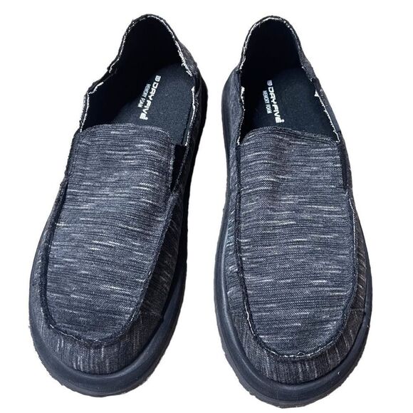 Day Five Men Sz 11 Baja Memory Foam Canvas Gray Black Marled Casual Slip On shoe - Picture 1 of 10